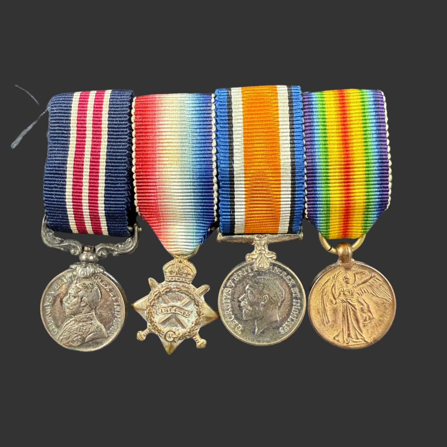 British / Commonwealth - WWI - Military Medal and 1914-15 Medal Trio - Period Miniatures