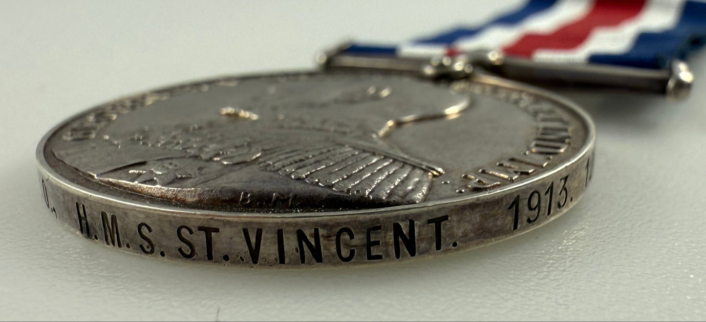 WWI Period - Royal Navy Good Shooting Medal - HMS ST. VINCENT - Smith