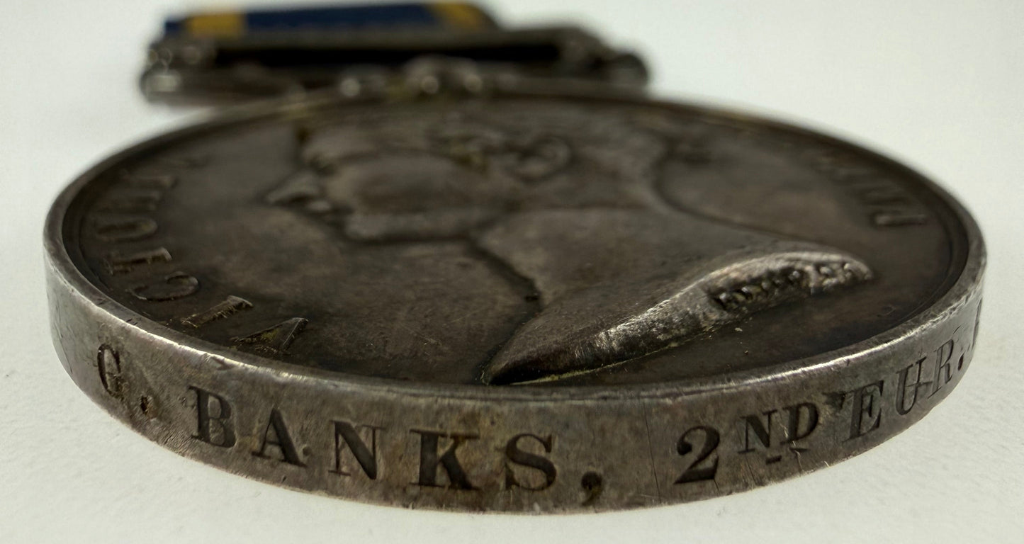British - Pre-WWI - Punjab Medal - 2nd European Regiment - Banks - Wounded Chilianwala