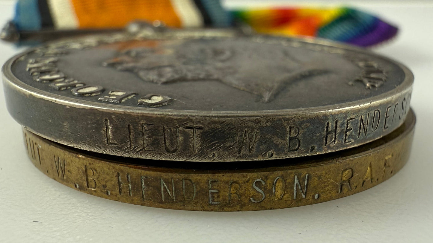 WWI Canadian - Medal Pair - Royal Air Force - Pilot - Henderson