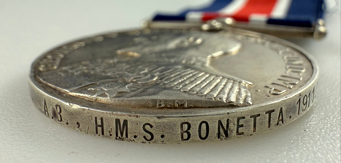 WWI Period - Royal Navy Good Shooting Medal - HMS Bonetta - Groundsell