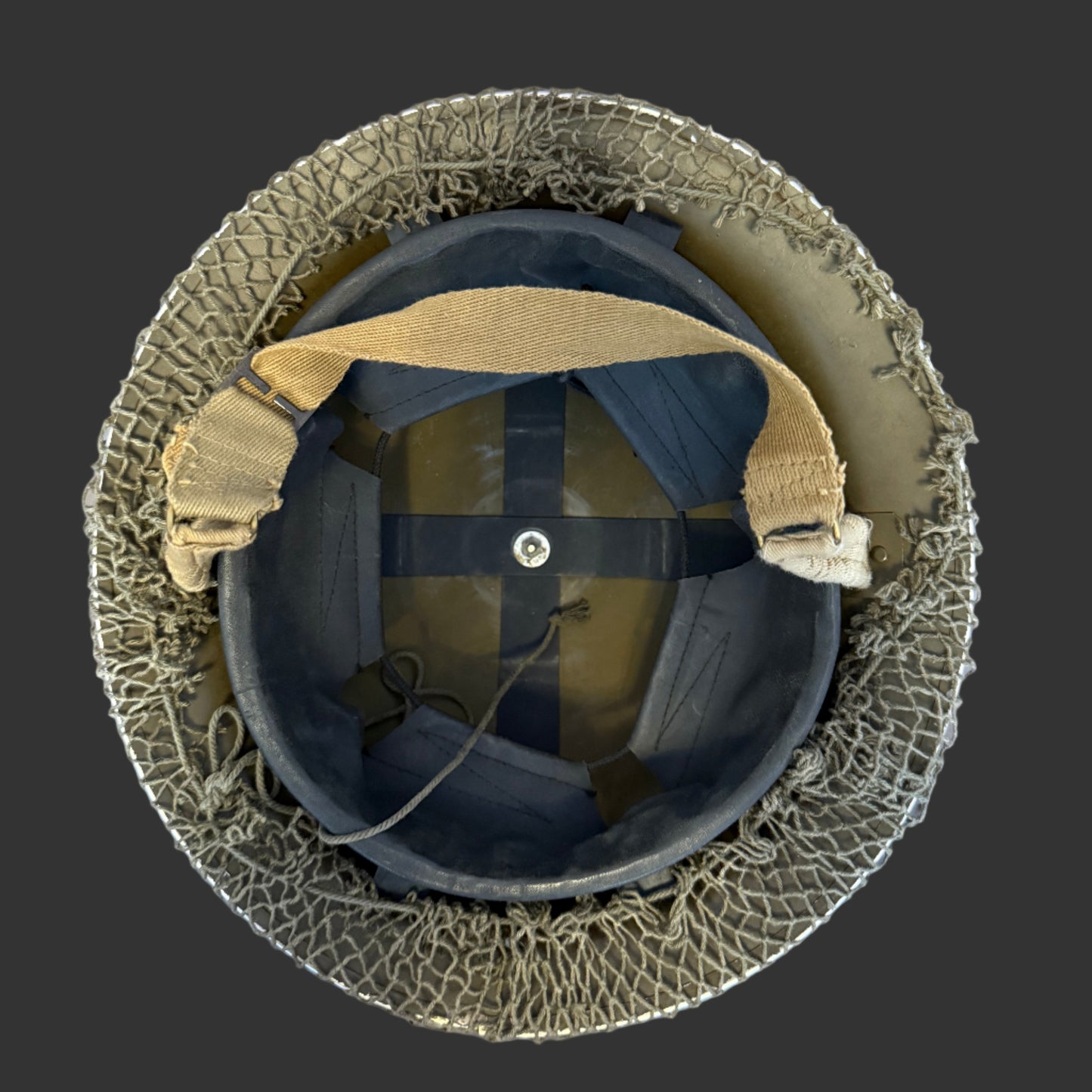 Canadian - WWII - Mark 2 Helmet with Camouflage Net - 1941 Dated