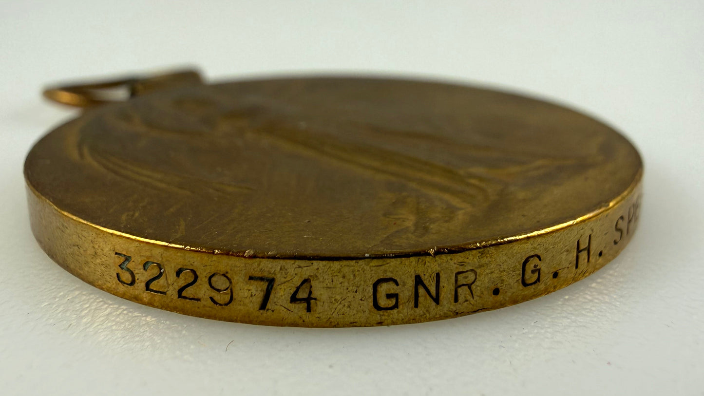 Canadian - WWI - Victory Medal - Canadian Field Artillery - Speer