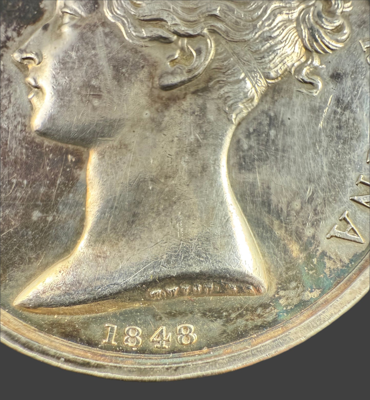 Victorian - Royal Navy Long Service and Good Conduct Medal - 1848 Dated Type - Wide Suspension - McCarthy