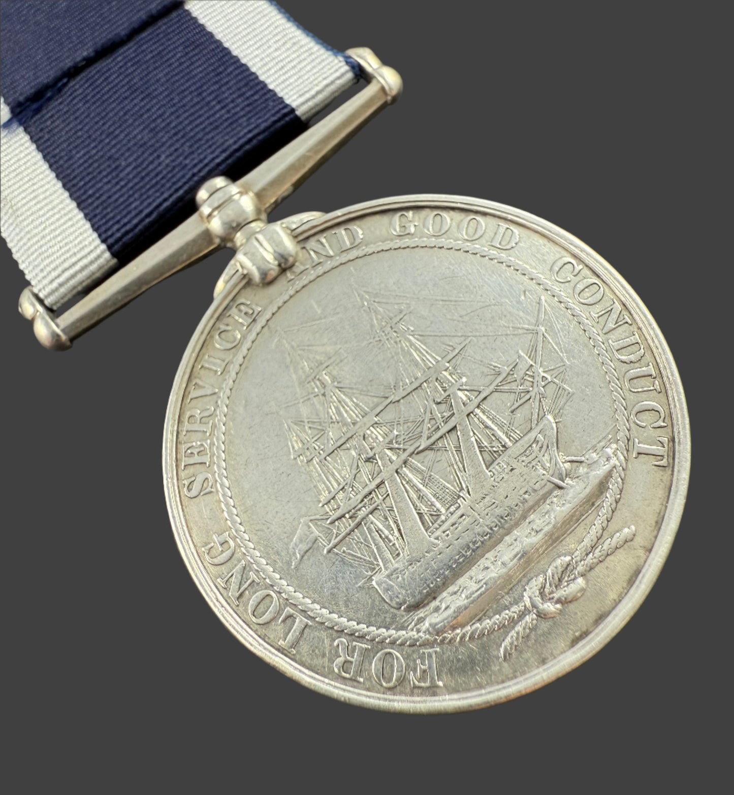 Victorian - Royal Navy Long Service and Good Conduct Medal - HMS Warrior - Clarke