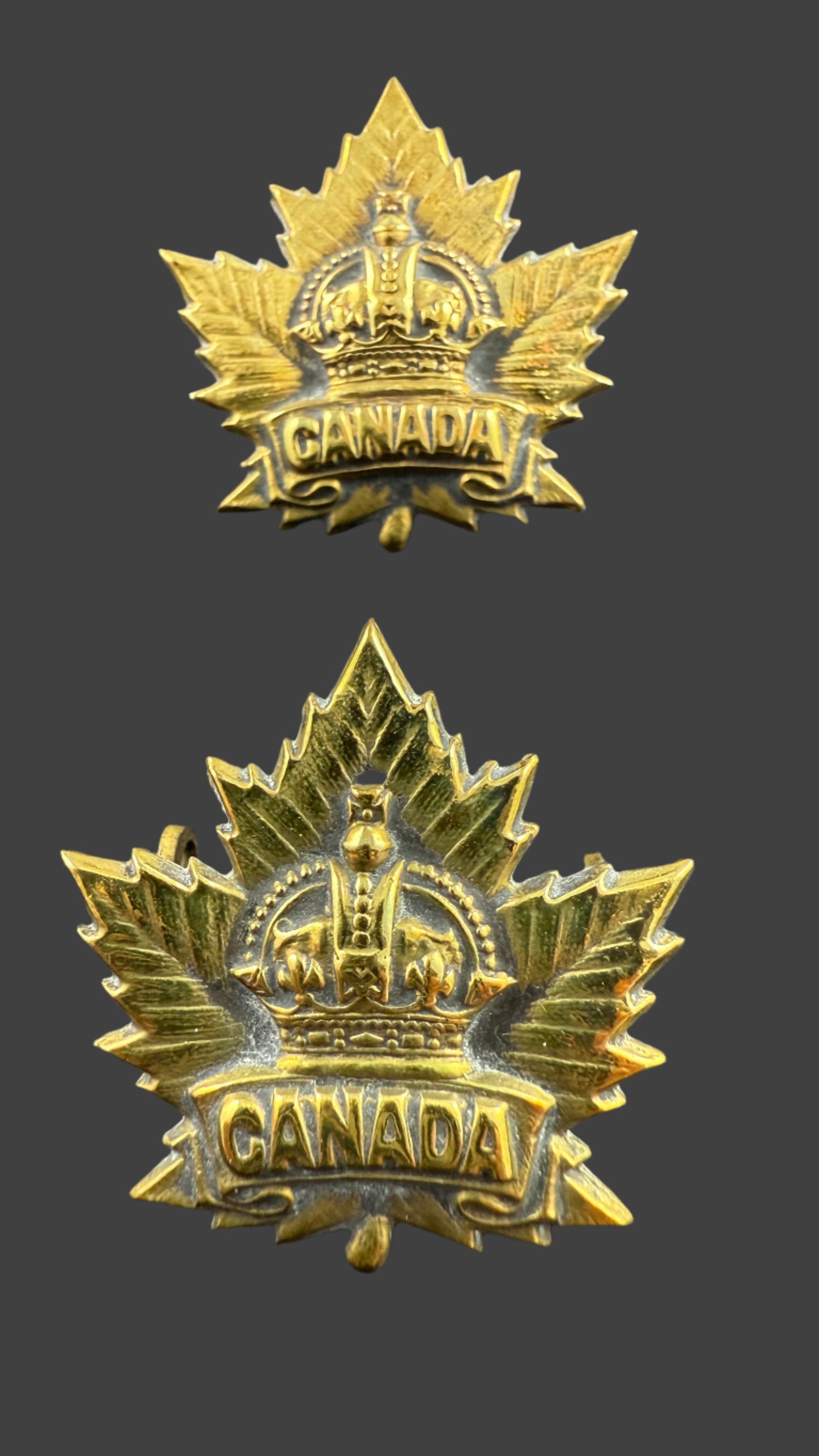 WWI - CEF Collar Badges - General List / Royal Canadian Naval Air Service / Siberian Expeditionary Force