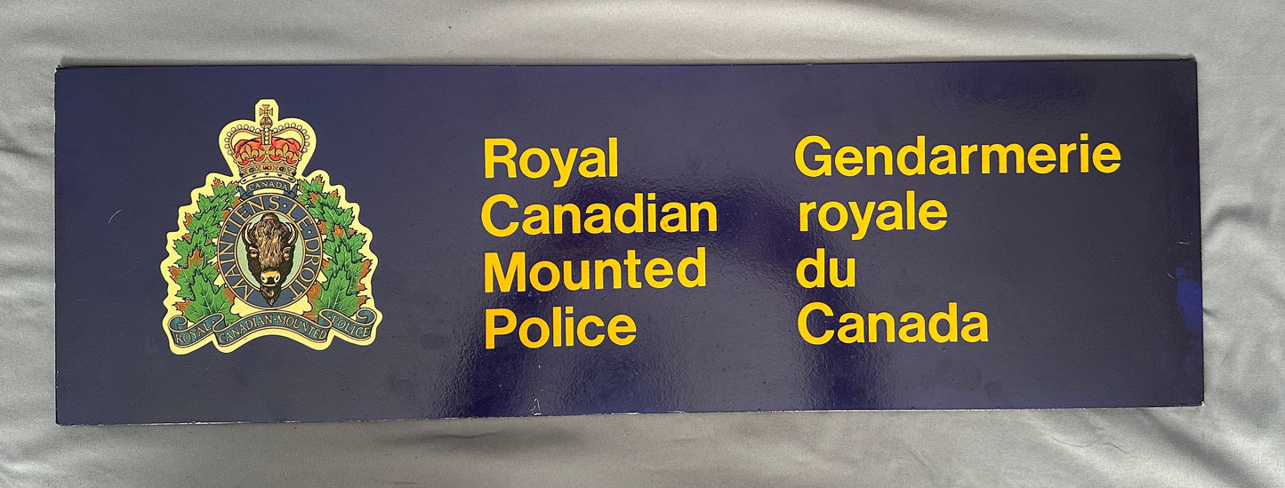 Royal Canadian Mounted Police Vintage Detachment Sign