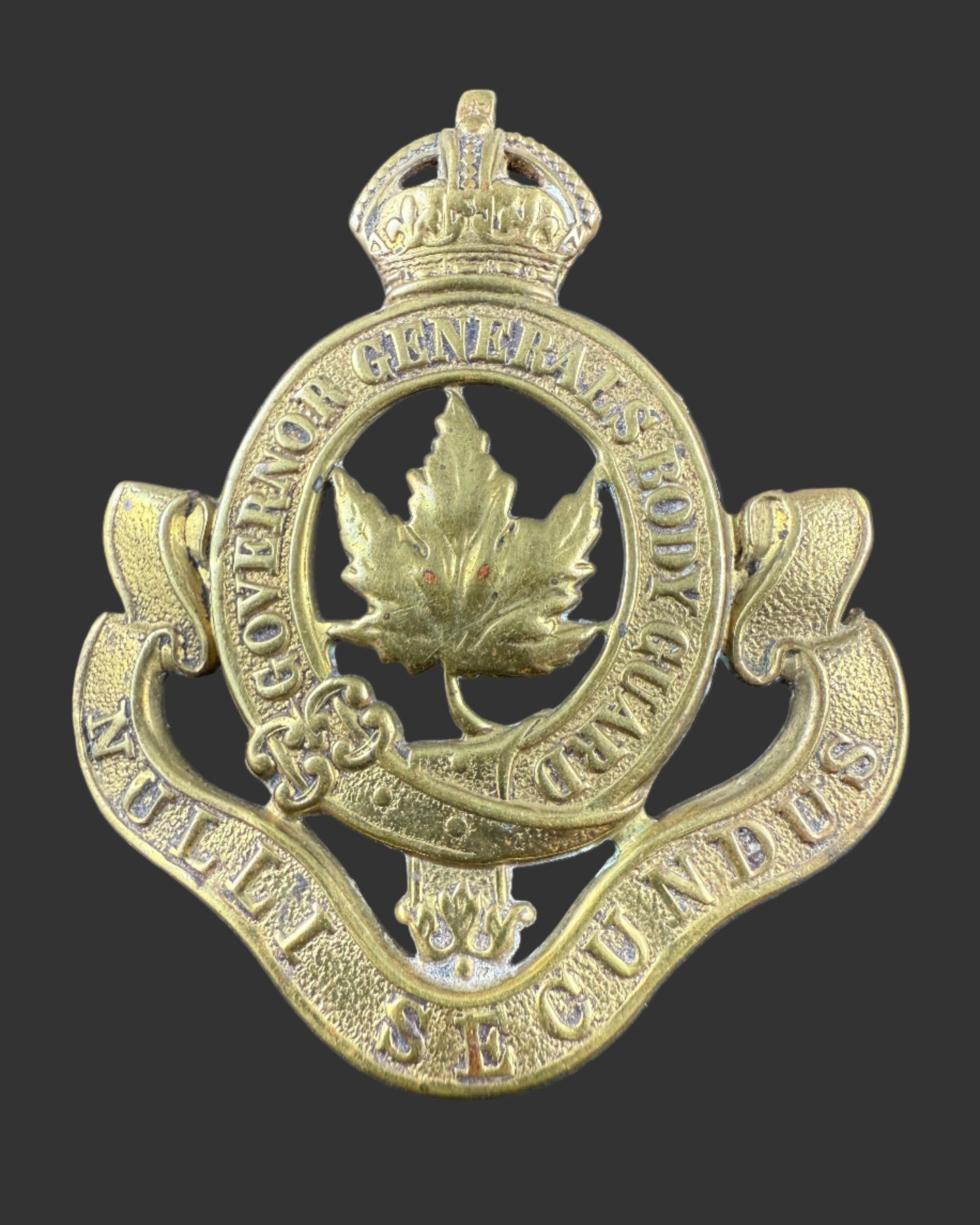 Canadian Pre-WWI - Governor General's Body Guard (GGBG) - Cap Badge - Brass