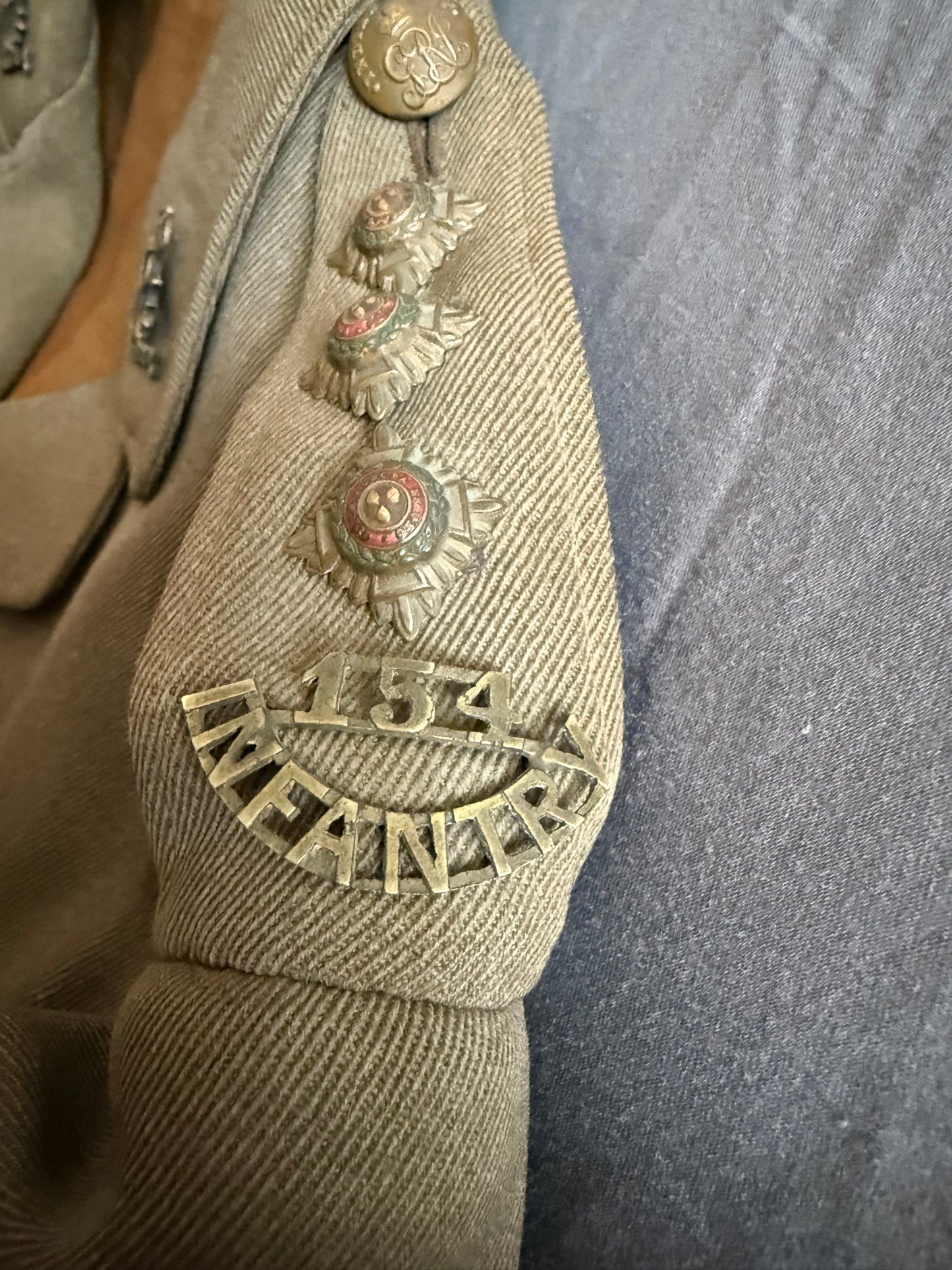 British - British Indian Army - WWI - Officers Tunic to the 154th Indian Infantry