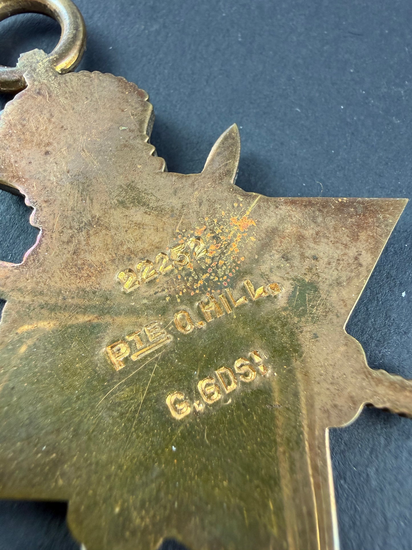 British - WWI - 1914-15 Star Medal Trio and Memorial Plaque - Grenadier Guards - Hill - KIA