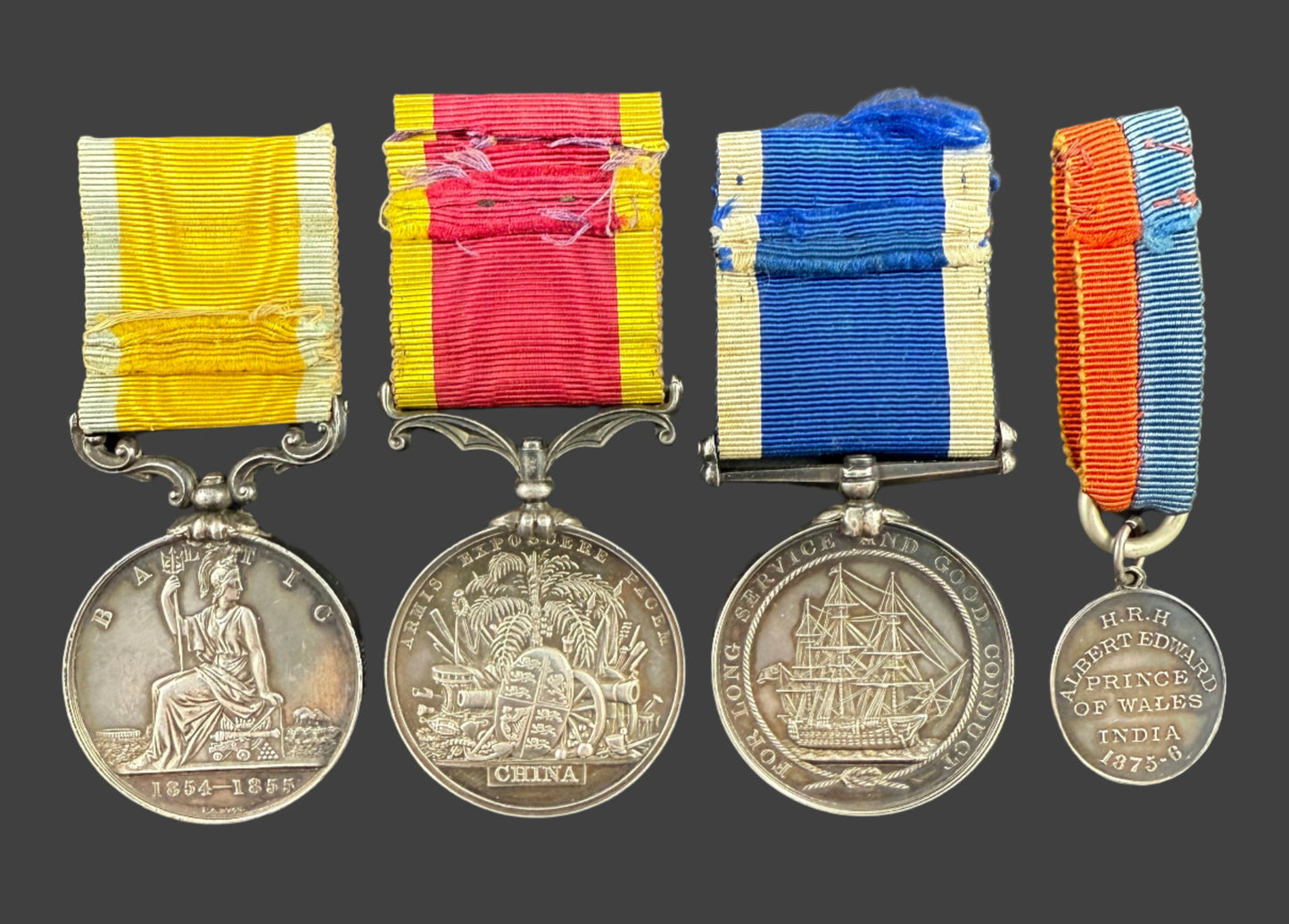 Victorian - Royal Navy Baltic, China, Long Service and Good Conduct Medal Group - Russell