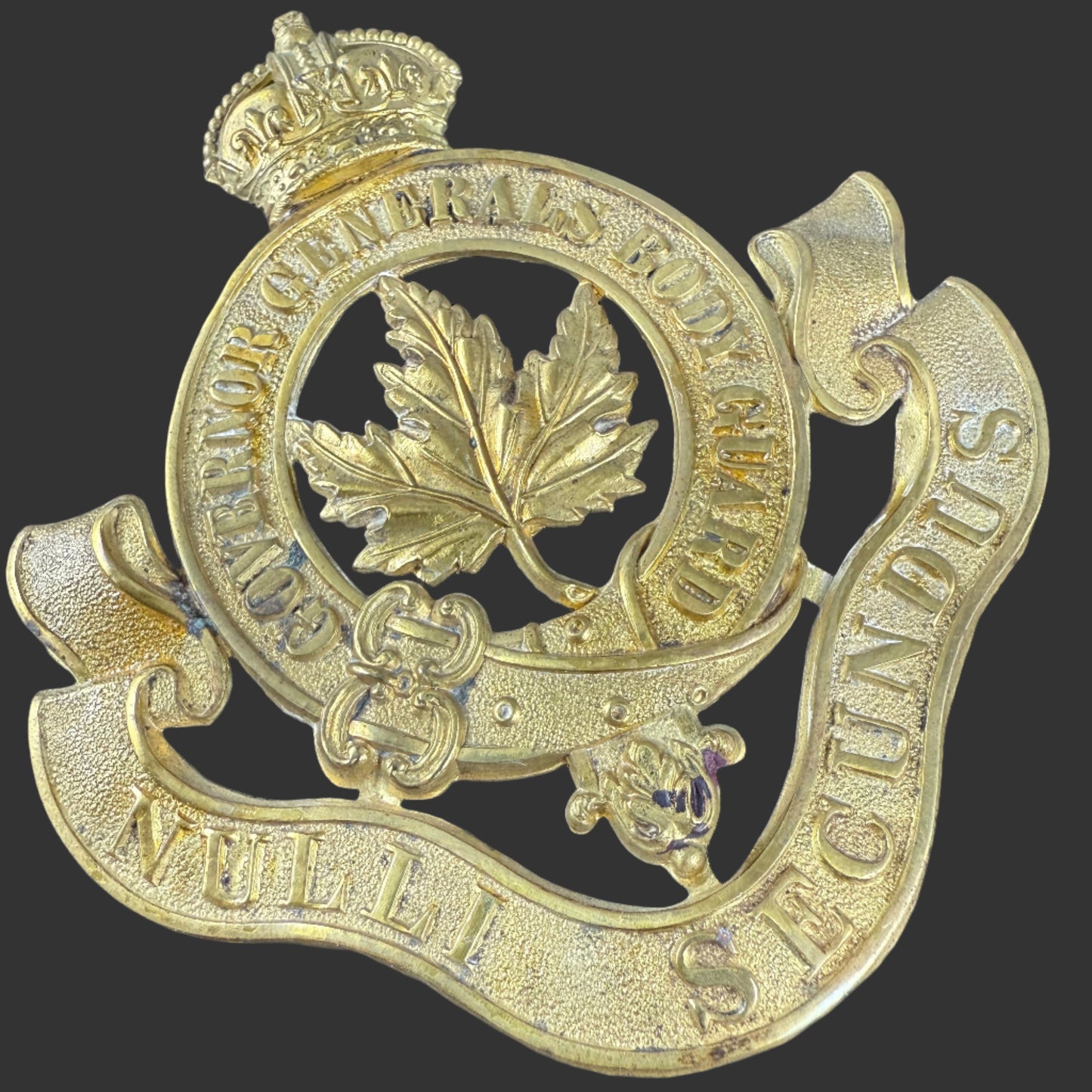 Canadian Pre-WWI - Governor General's Body Guard (GGBG) - Helmet Plate - Edwardian