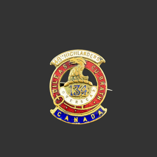 Canadian - WWI - CEF Sweetheart Pin - 134th Canadian Infantry Battalion (48th Highlanders)