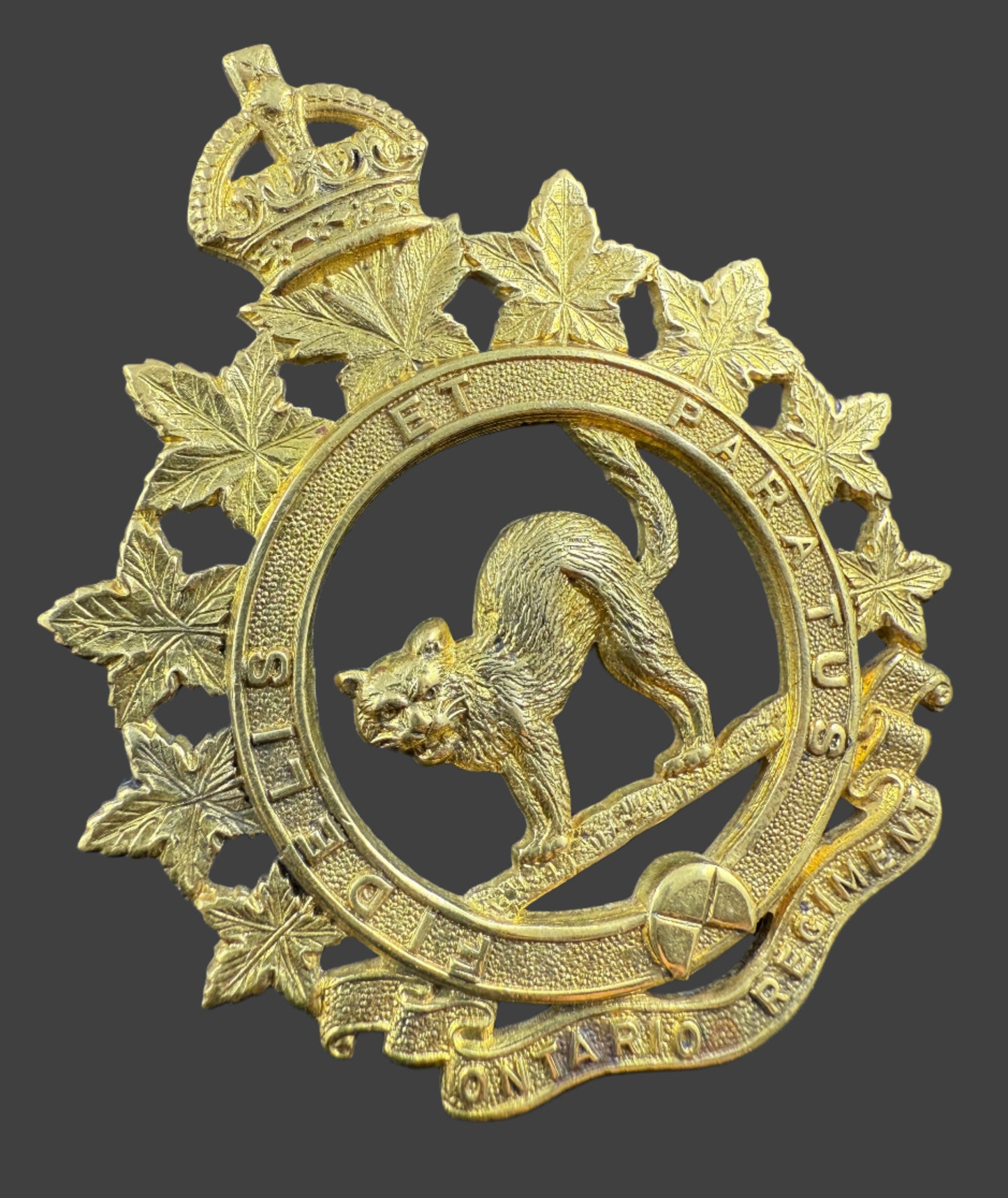 Canadian WWII - Ontario Regiment Officers' Cap Badge - Birks