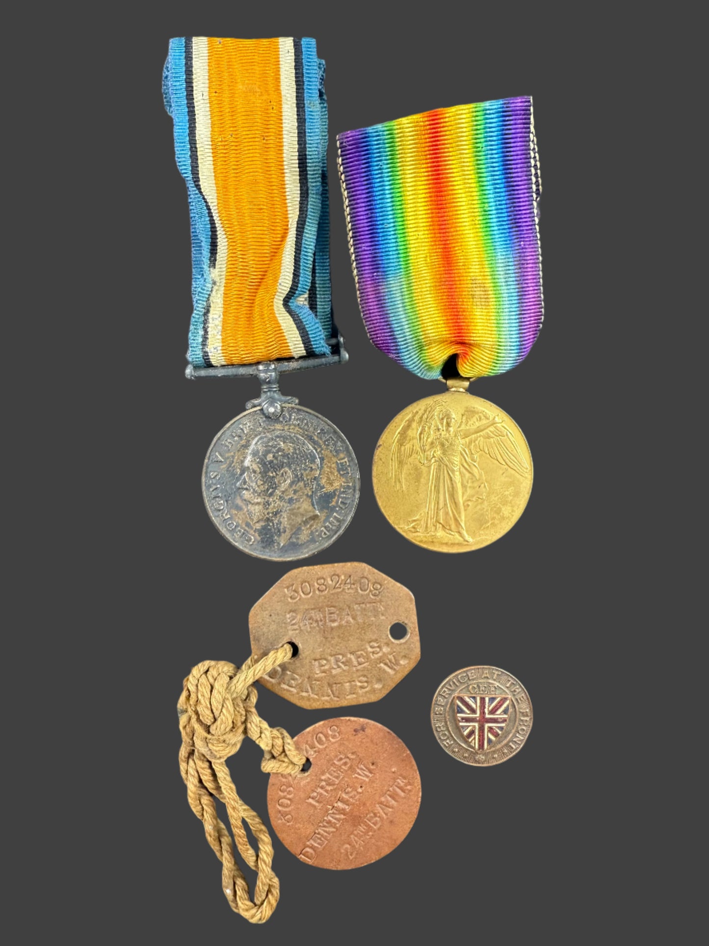 WWI Medal Pair to 24th Canadian Infantry Battalion - Dennis