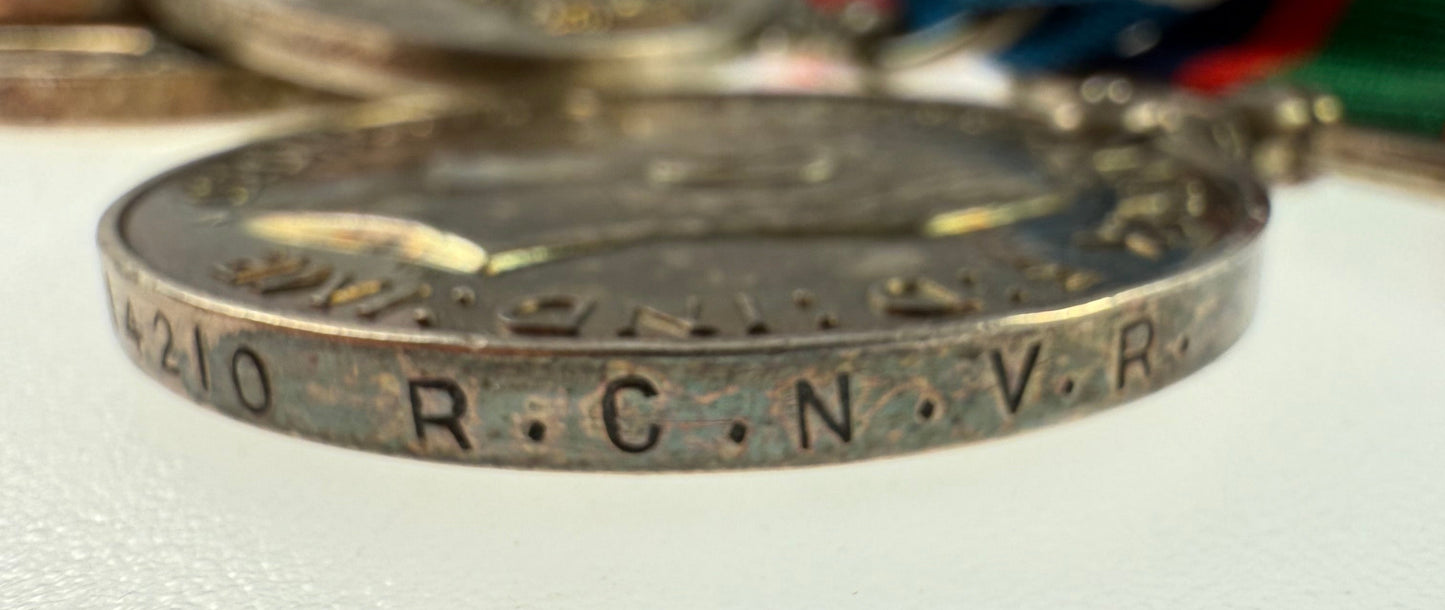 WWII - Canadian - Royal Canadian Naval Volunteer Reserve - Long Service Medal Group - Brown
