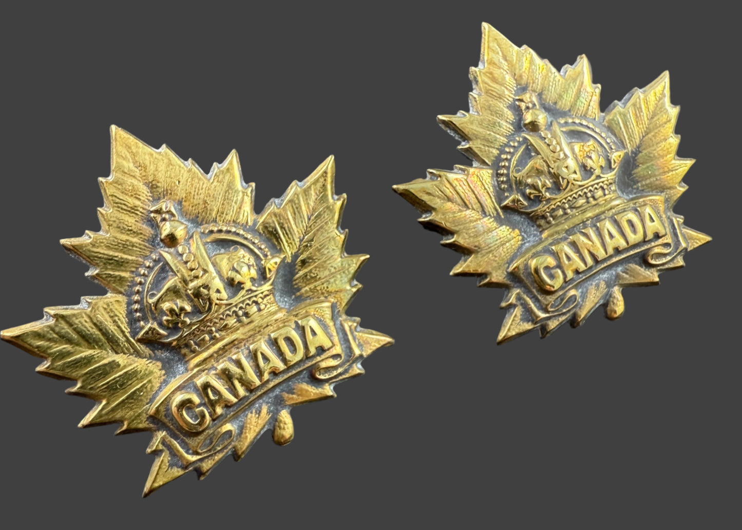 WWI - CEF Collar Badges - General List / Royal Canadian Naval Air Service / Siberian Expeditionary Force