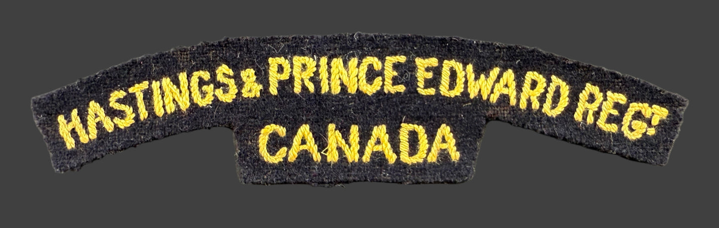 Canadian WWII - Hastings and Prince Edward Regiment - Cloth Shoulder Title
