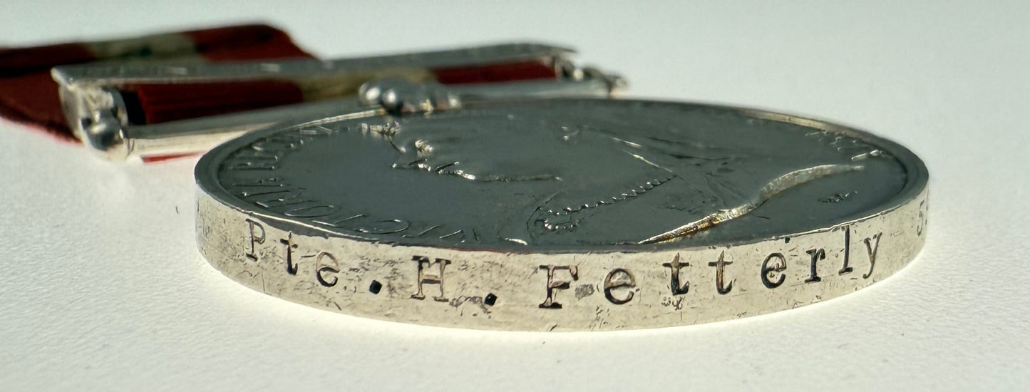 Victorian - Canada General Service Medal - Fenian Raid 1870 - 59th Battalion (Stormont & Glengarry) - Fetterly