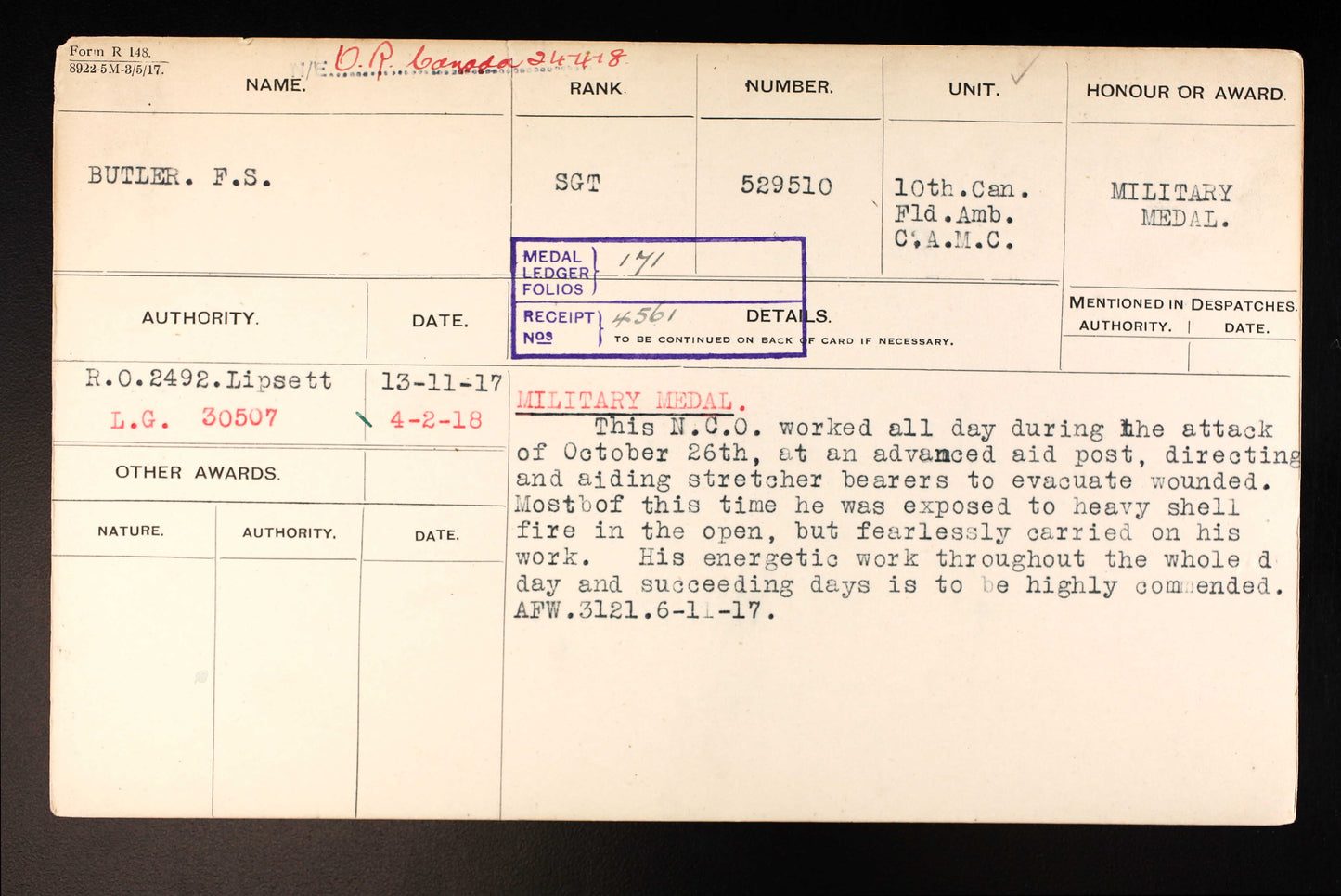 WWI Family Group (Brothers) - Both Awarded Military Medal 44th Battalion / C.A.M.C - Butler
