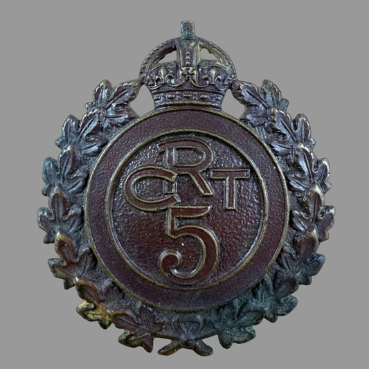 Canadian - WWI - CEF Cap Badge - 5th Battalion Canadian Railway Troops