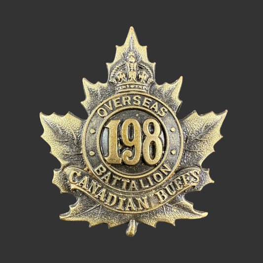 Canadian - WWI - CEF Cap Badge - 198th Battalion (Canadian Buffs)