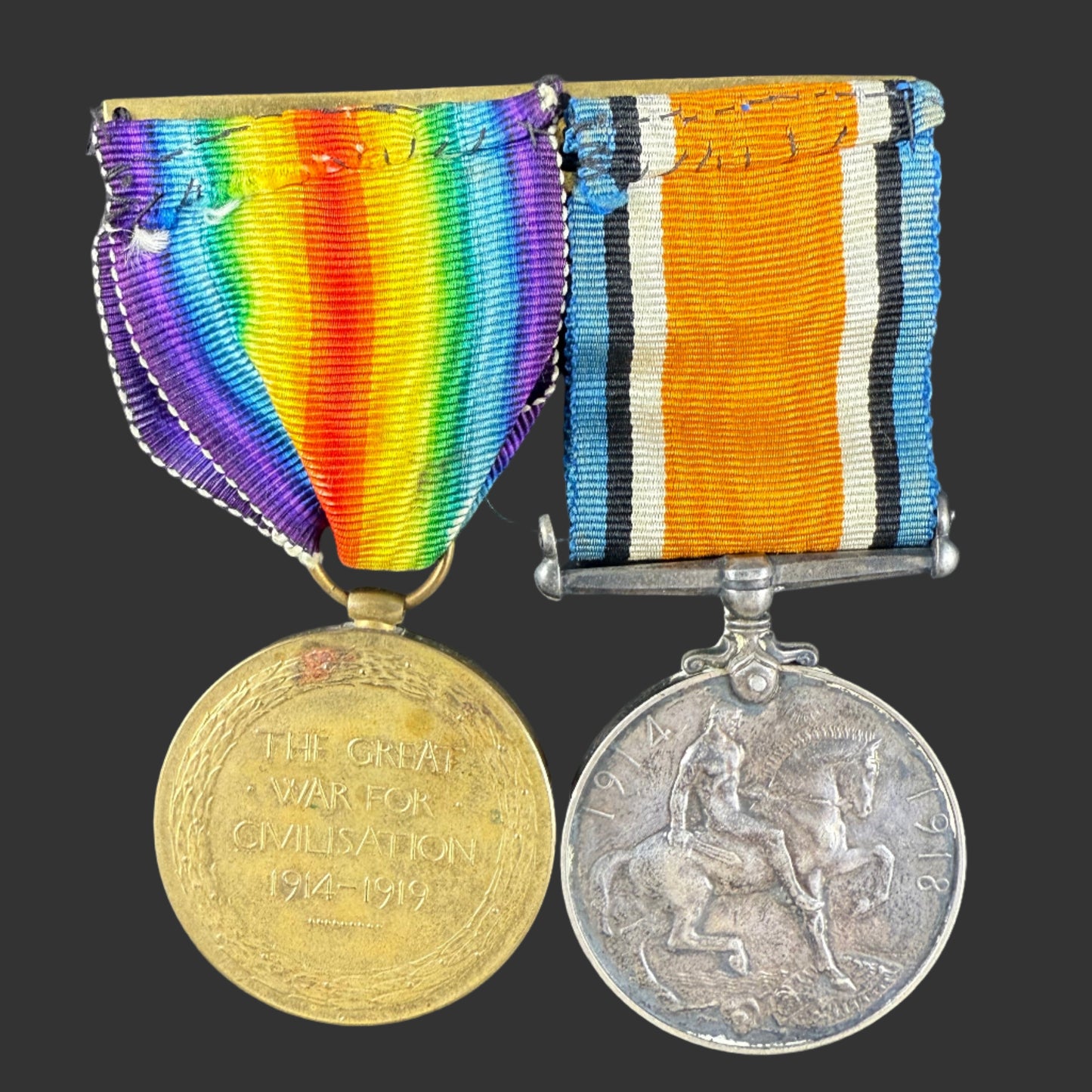 WWI Canadian - Medal Pair - Royal Air Force - Pilot - Henderson