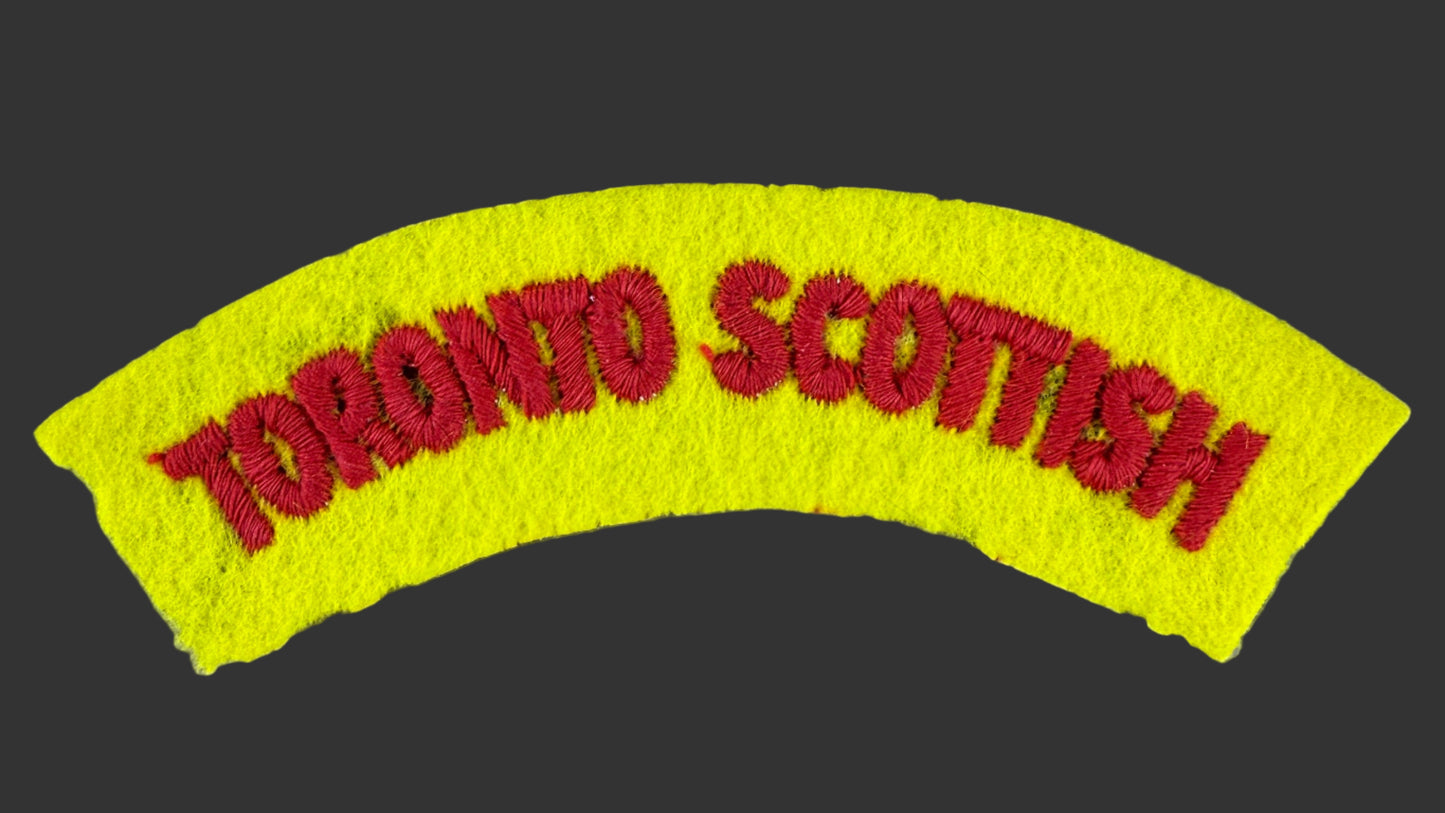 Canadian WWII - Toronto Scottish Regiment - Cloth Shoulder Title