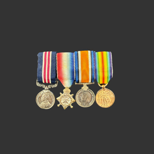 British / Commonwealth - WWI - Military Medal and 1914-15 Medal Trio - Period Miniatures