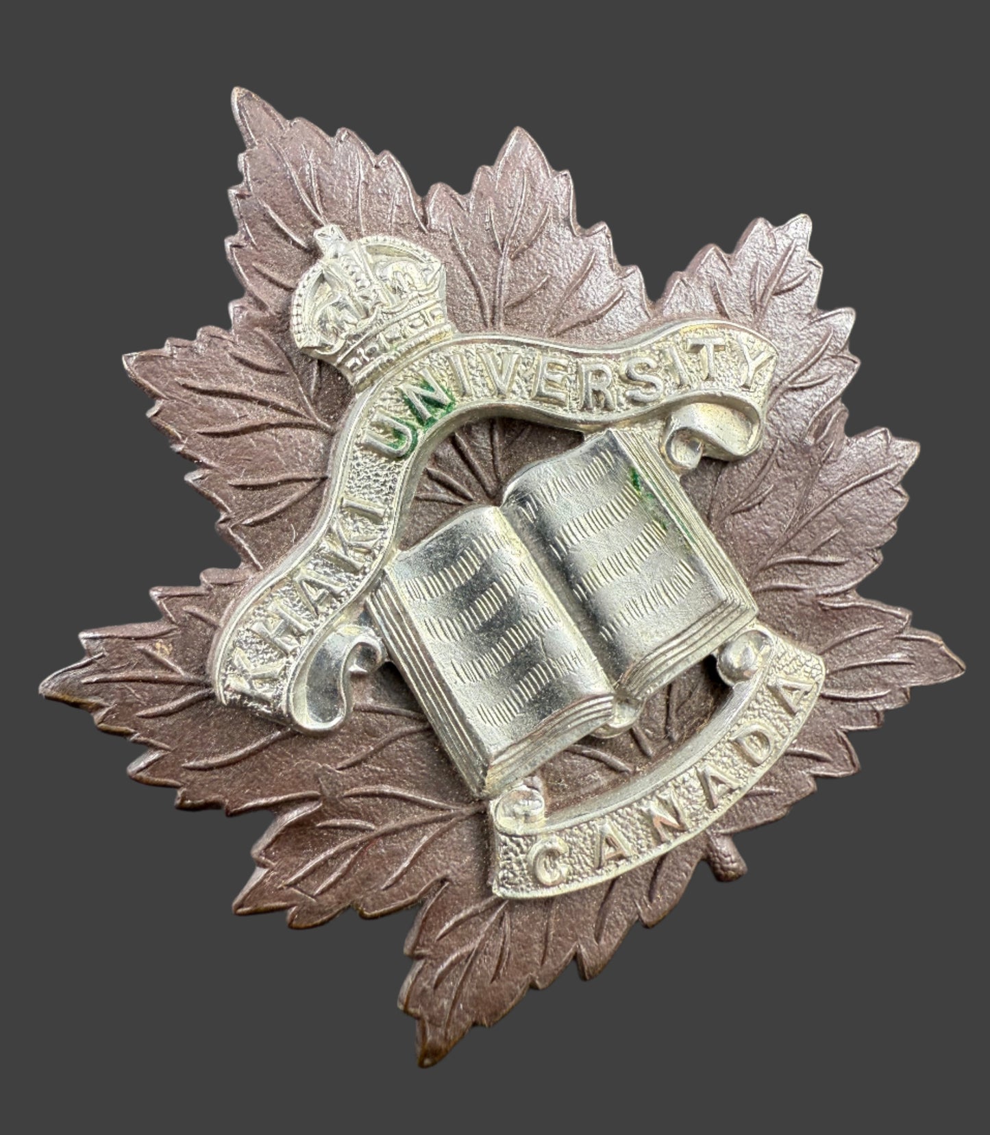 WWI - CEF Khaki University Cap Badge