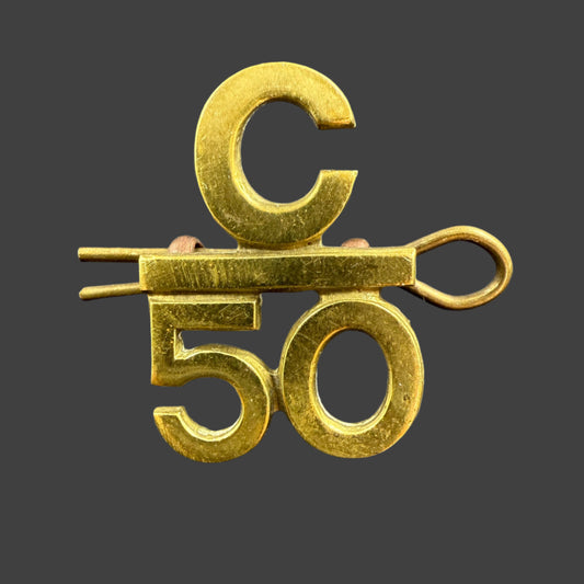 WWI - 50th Canadian Infantry Battalion Collar Badge - C/50