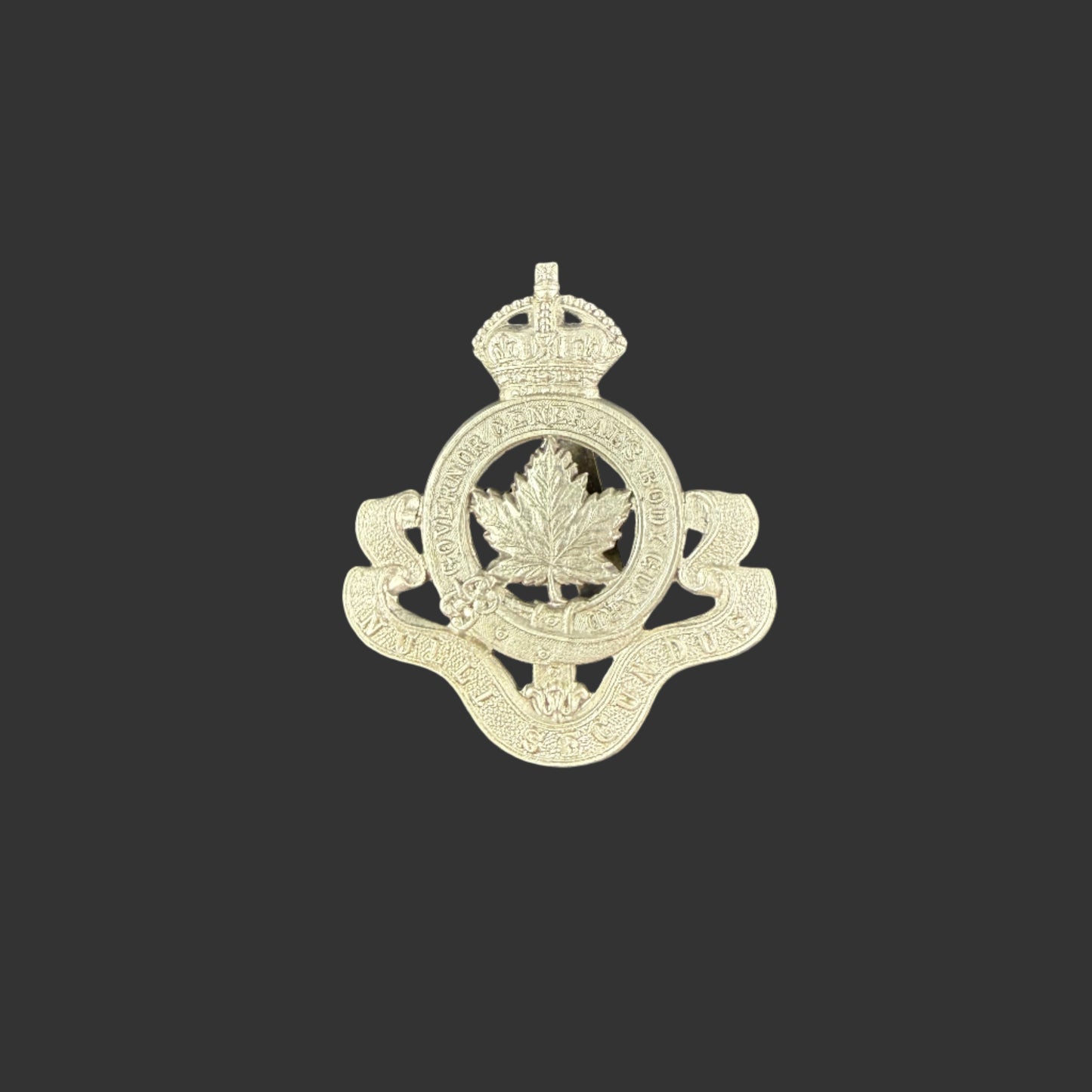 Canadian Pre-WWI - Governor General's Body Guard (GGBG) - Cap Badge - White Metal