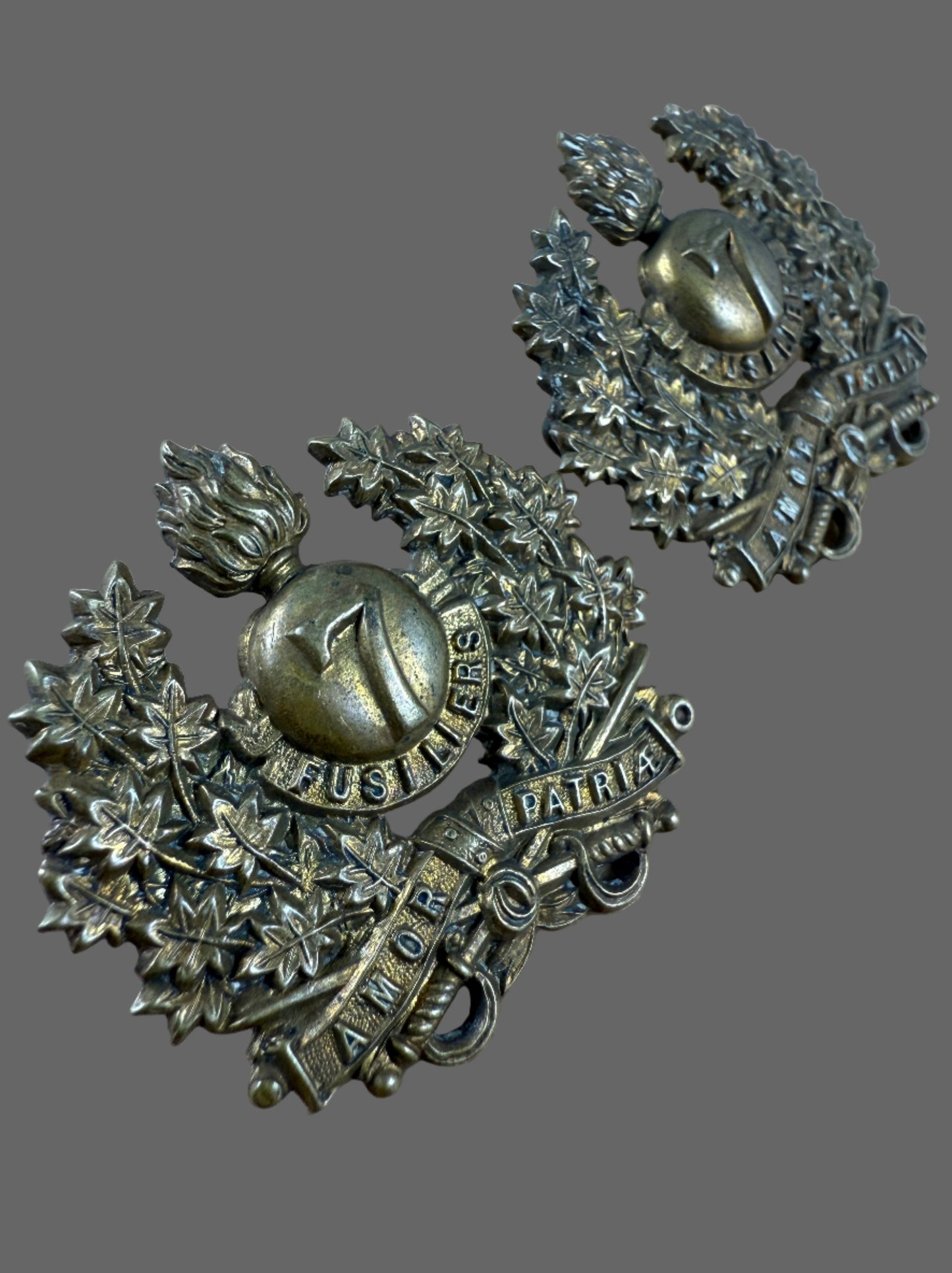 Canadian Pre-WWI - 7th Fusiliers - Collar Badges - MM.50