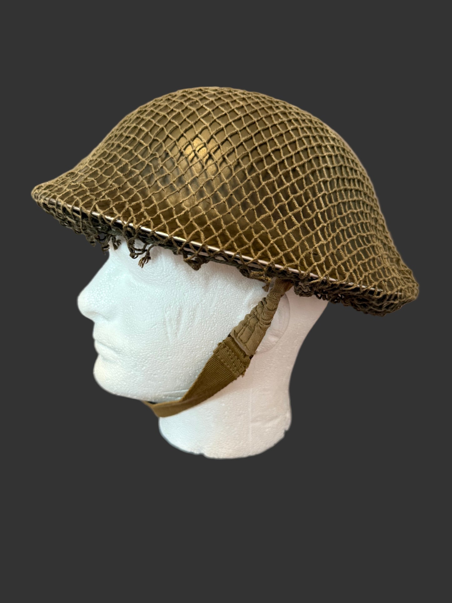 Canadian - WWII - Mark 2 Helmet with Camouflage Net - 1941 Dated