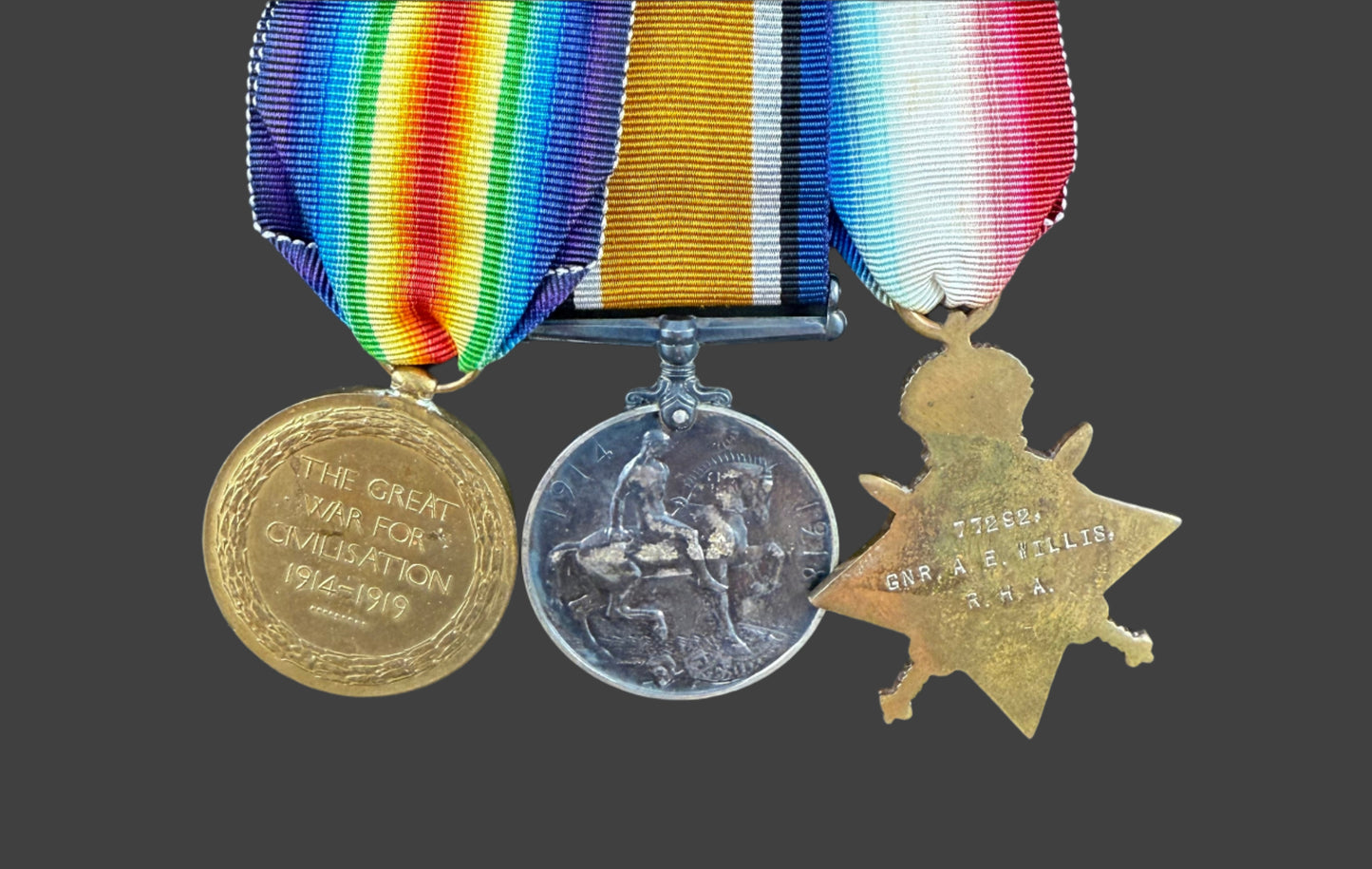 WWI - 1914-15 Medal Trio to Royal Horse Artillery - Willis