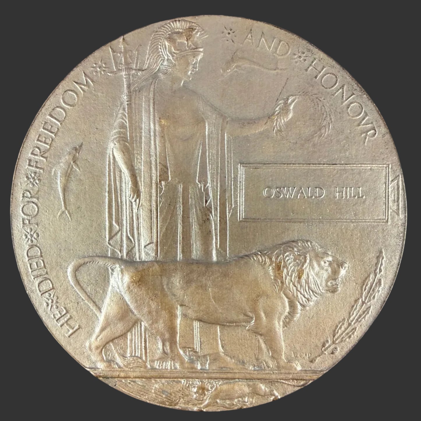 British - WWI - 1914-15 Star Medal Trio and Memorial Plaque - Grenadier Guards - Hill - KIA