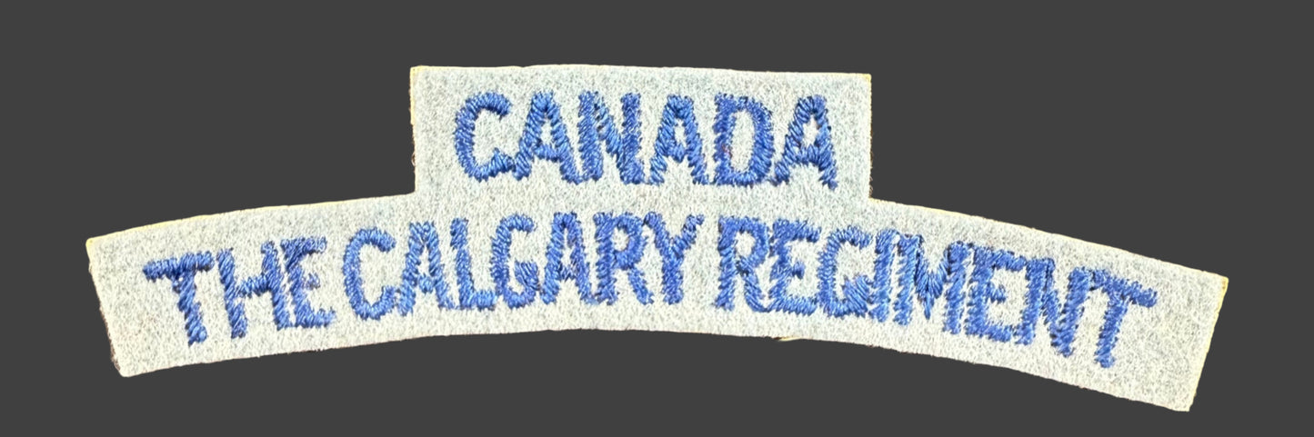 Canadian WWII - The Calgary Regiment - Cloth Shoulder Title