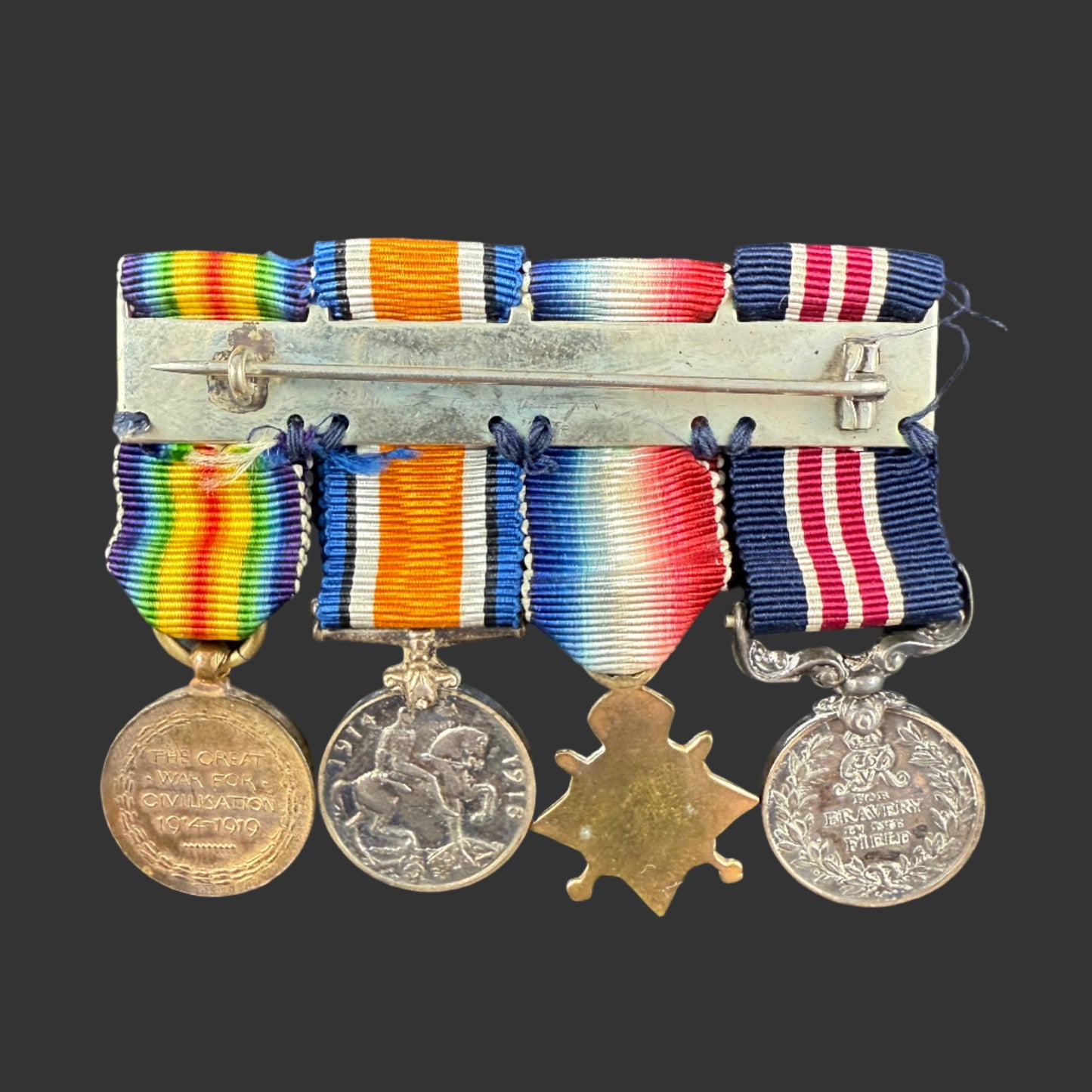 British / Commonwealth - WWI - Military Medal and 1914-15 Medal Trio - Period Miniatures