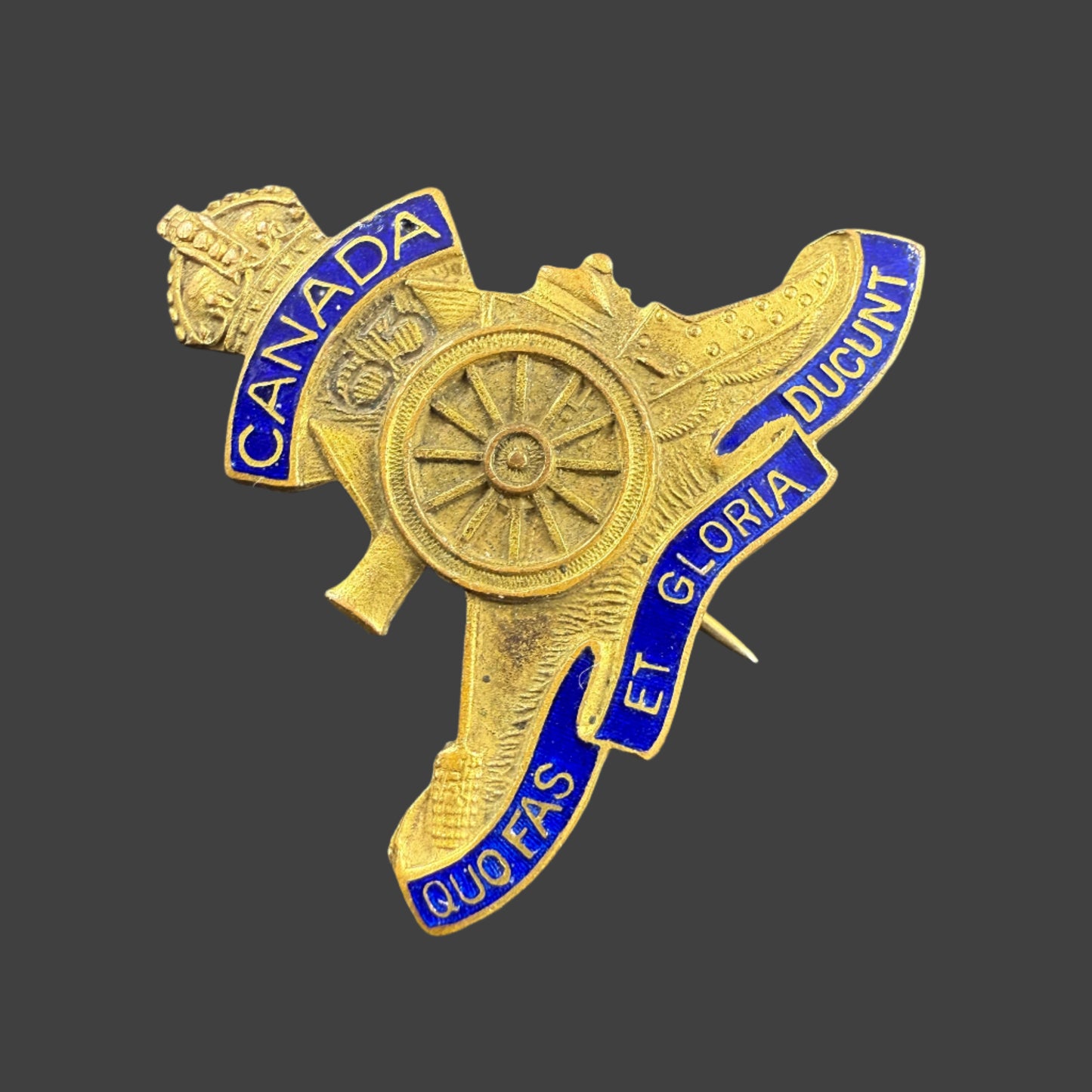 WWI - CEF Sweetheart Badge - 63rd Battery Canadian Field Artillery