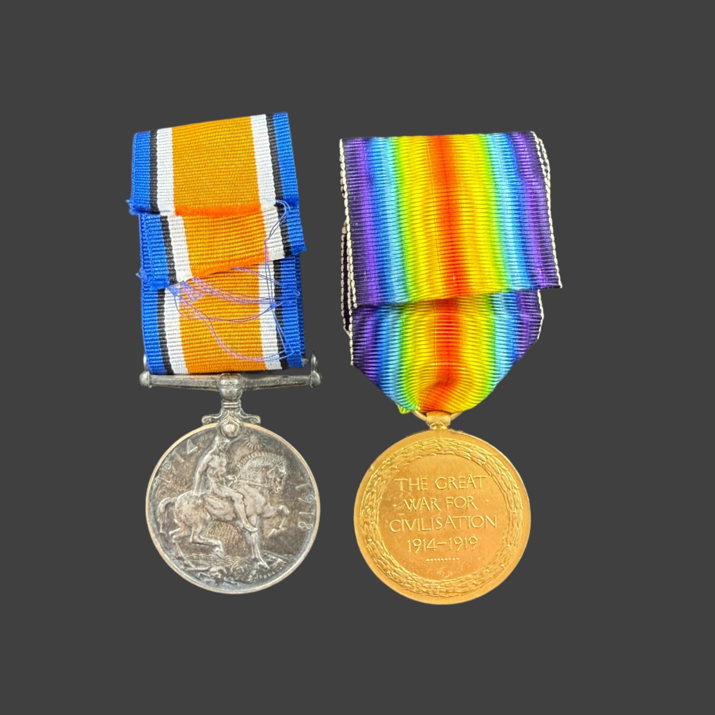 WWI Medal Pair to Canadian Infantry Works Company - Boer War Veteran - Mitchell