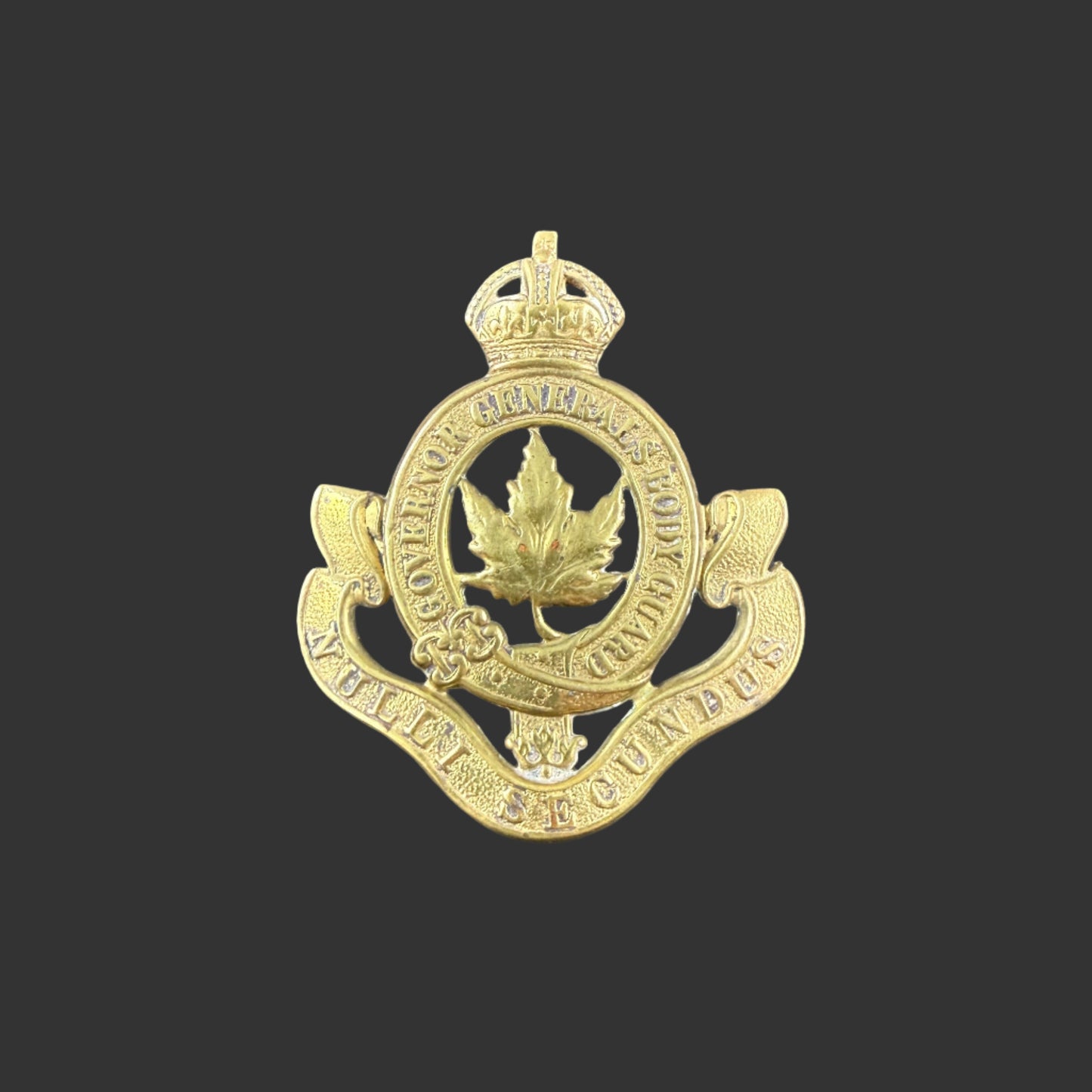 Canadian Pre-WWI - Governor General's Body Guard (GGBG) - Cap Badge - Brass