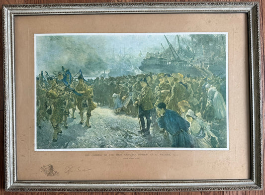 Canadian - WWI - Print - Landing of the First Canadian Division - Edgar Bundy - Signed