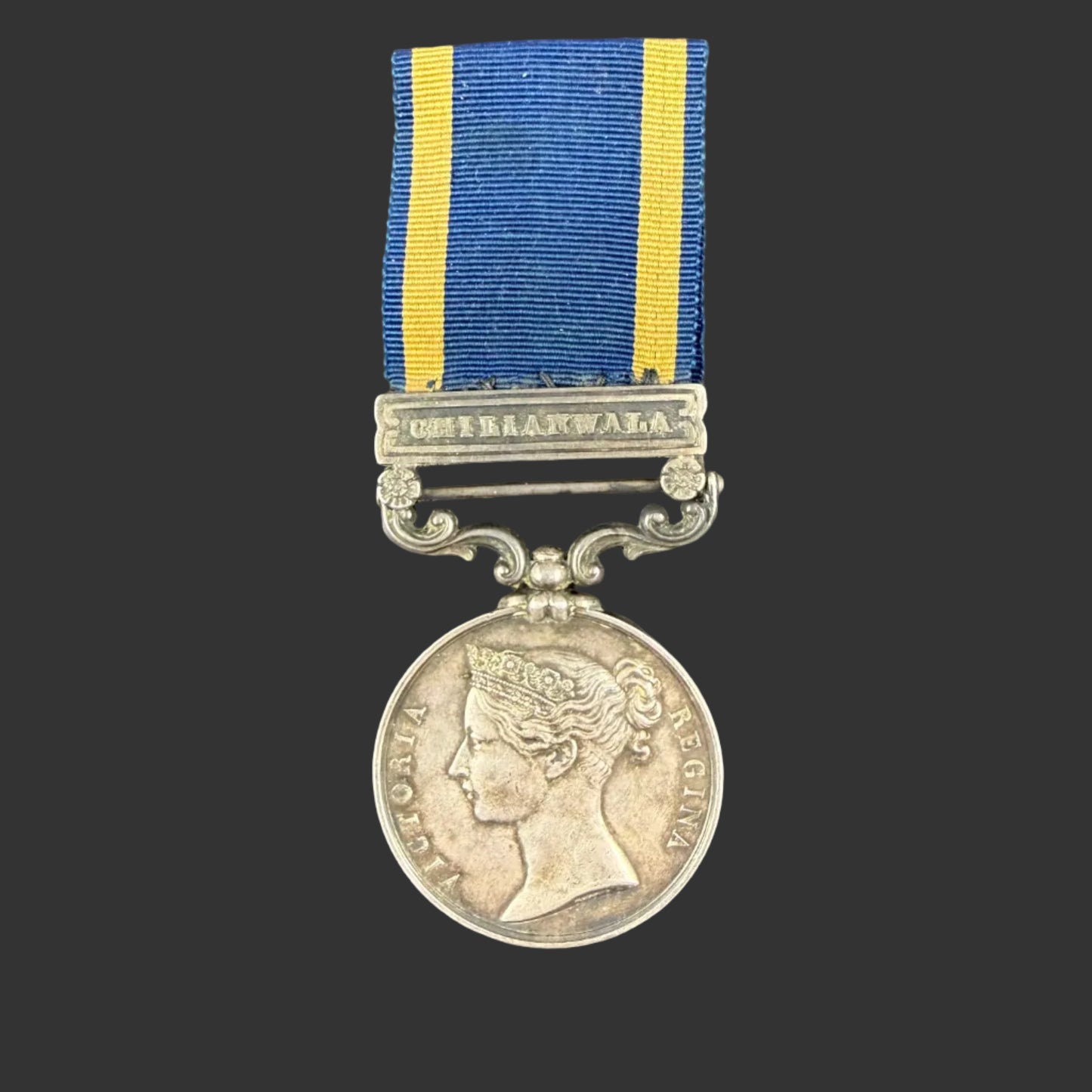 British - Pre-WWI - Punjab Medal - 2nd European Regiment - Banks - Wounded Chilianwala