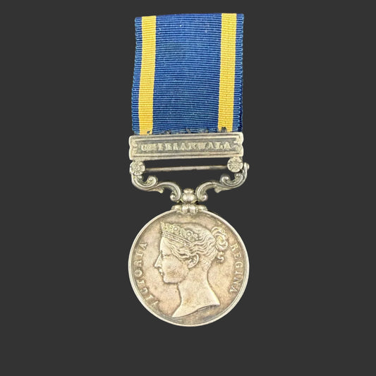 British - Pre-WWI - Punjab Medal - 2nd European Regiment - Banks - Wounded Chilianwala