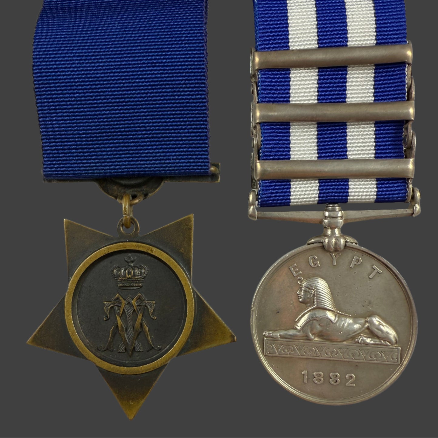 Victorian - Egypt and Sudan 1882-89 and Khedive's Star 1884-86 Pair to HMS Hecla - Habgood