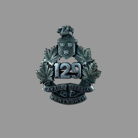 Canadian - WWI - CEF Officers' Collar Badge - 129th Canadian Infantry Battalion (Wentworth)