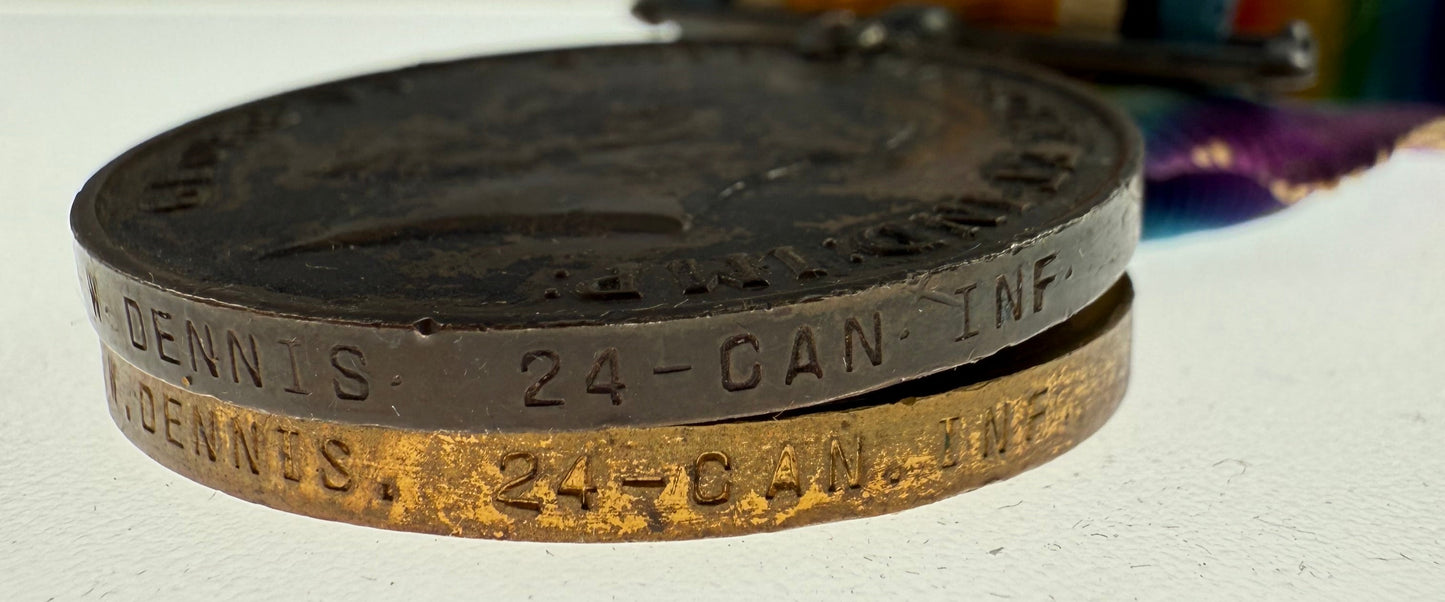 WWI Medal Pair to 24th Canadian Infantry Battalion - Dennis