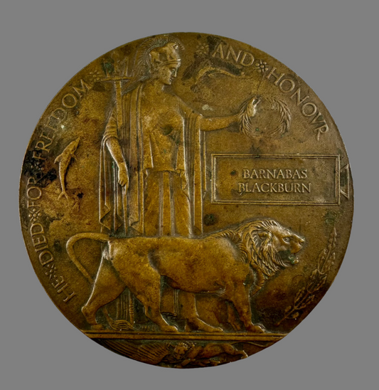 WWI Memorial Plaque - Blackburn - Royal West Kent Regiment - MM Recipient