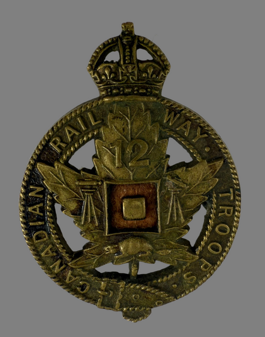 WWI - 12th Canadian Railway Troops Collar Badge