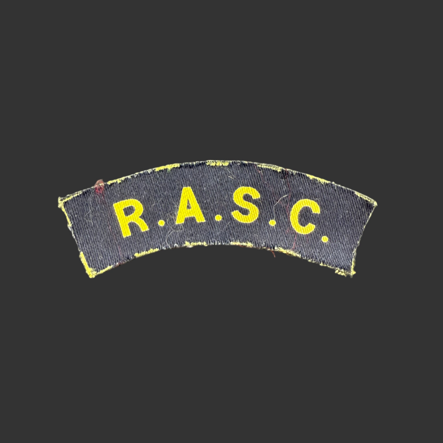 British WWII - Royal Army Service Corps  - Printed Canvas Shoulder Title